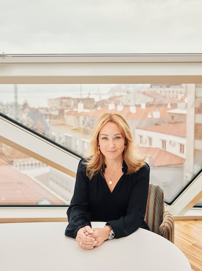 Marián Mouriño, presidenta del Celta de Vigo, retratada en la sede del club. 