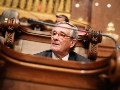 Xavier Trias, alcalde de Barcelona, en un pleno del Ayuntamiento de Barcelona.