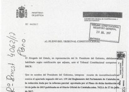 Recurso de la Abogac&iacute;a del Estado contra la reforma del reglamento.  