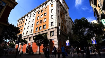 El edificio en la calle de Montera 25-27 de Madrid. 