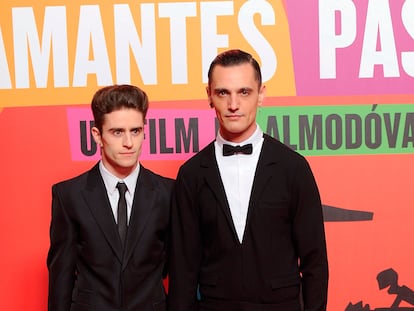 David Delfín y Pelayo Delfín en el estreno de 'Los amantes pasajeros'.