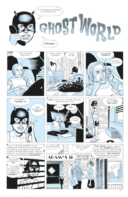 Pgina de 'Ghost World' en 'Bola Ocho Integral', de Daniel Clowes'.