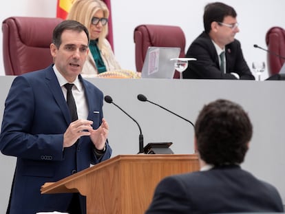 Juan José Liarte, durante una intervención en la asamblea de Murcia.