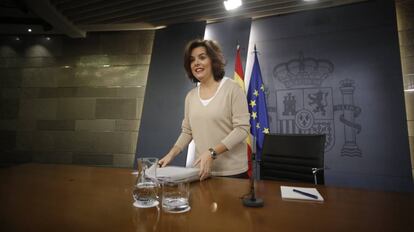 La vicepresidenta en funciones, Soraya Sáez de Santamaría.