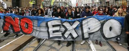 protesta contra la Expo de Milán de 2015.
