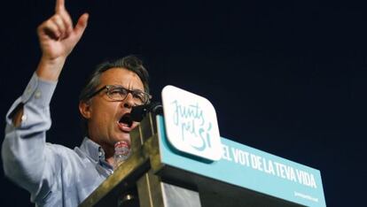 Artur Mas, durante la campa&ntilde;a del 27-S.