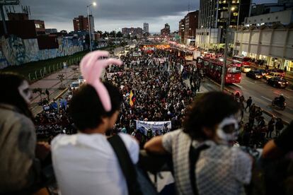 Los estudiantes colapsaron durante la protesta algunas de las principales arterias de la capital.