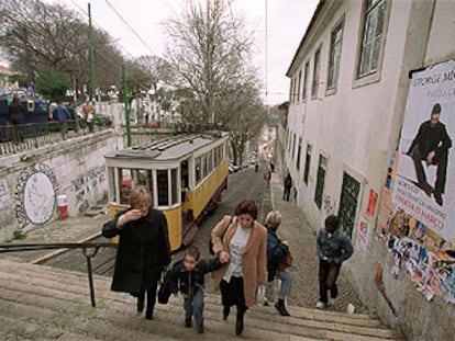Uno de los funiculares de Lisboa.
