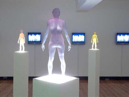 Instalación 'Body Scan', de Eva Wohlgemuth, en la muestra Cyberfem en Castellón.