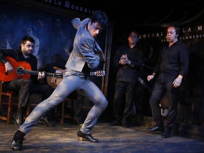 El bailaor Jes&uacute;s Carmona, el lunes en Madrid en la presentaci&oacute;n de la Bienal de Flamenco de Sevilla.