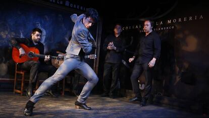 El bailaor Jes&uacute;s Carmona, el lunes en Madrid en la presentaci&oacute;n de la Bienal de Flamenco de Sevilla.