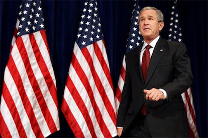 Bush, poco antes de su discurso.