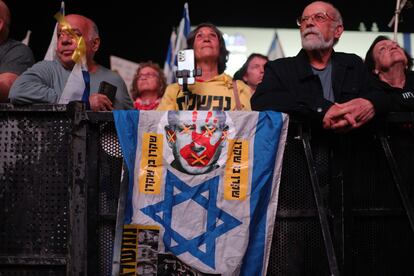 Protesta contra el primer ministro israelí, Benjamín Netanyahu, el sábado en Tel Aviv.