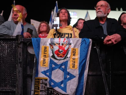 Protesta contra el primer ministro israelí, Benjamín Netanyahu, el sábado en Tel Aviv.