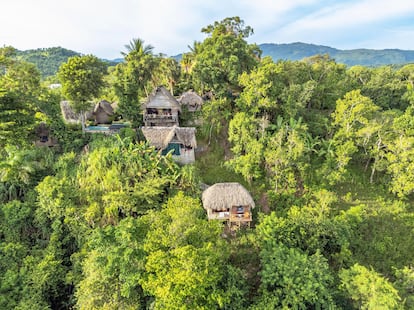 Vista aérea de algunas de las cabañas del Tubagua Ecolodge, en la República Dominicana.