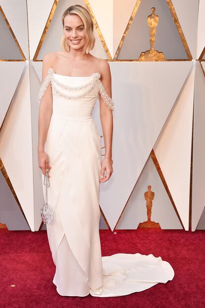 Margot Robbie, con un vestido impecable de Chanel. Estaba nominada a Mejor actriz por su papel Yo, Tonya.