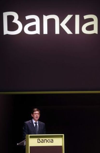 José Ignacio Goirigolzarri, presidente de Bankia, durante la junta general de accionistas