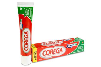 Corega Super Ultra Crema Extra Fuerte asegura una mayor fijación de la dentadura postiza sin dañar las encías. Disponible en Welnia.