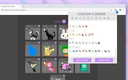 Podemos añadir nuestros propios diseños al cursor de Chrome
