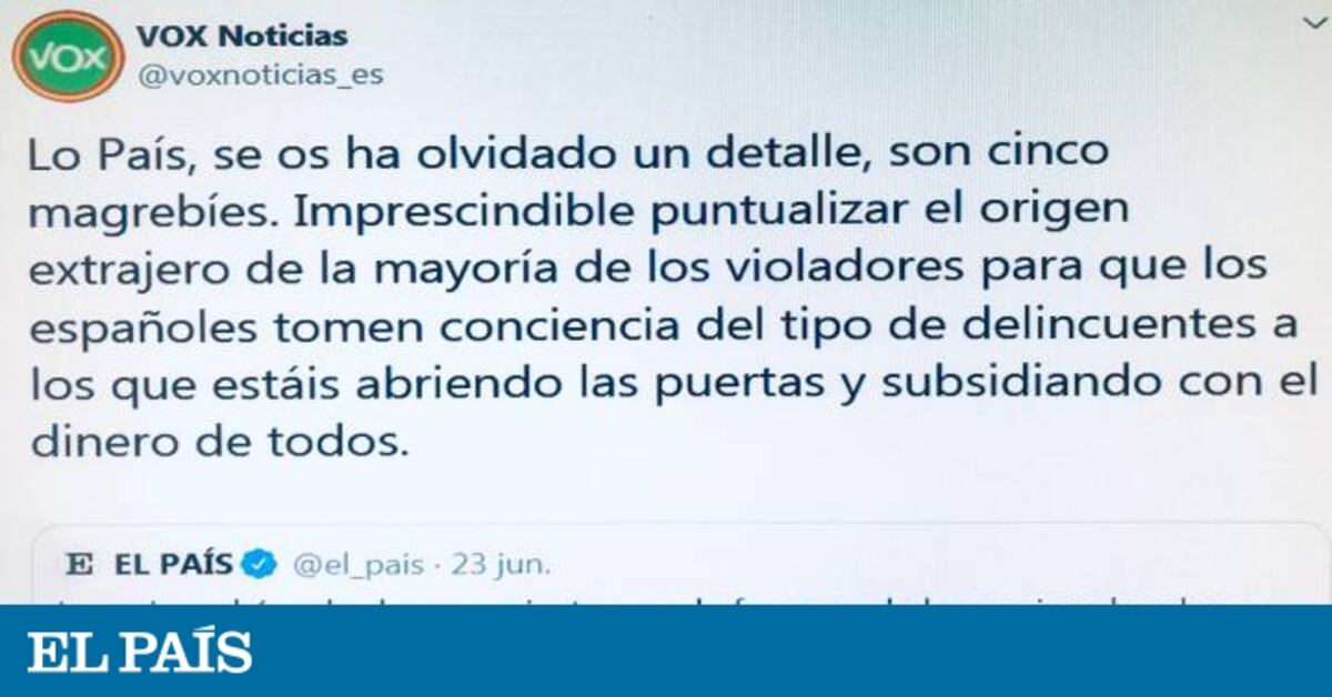 Fiscalía recurre el archivo de la causa a Vox por culpar falsamente a ...