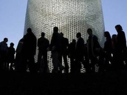 Inauguración en 2007 del monumento a las víctimas del 11-M erigido en Atocha.