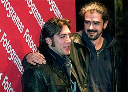 Javier Bardem y Fernando León de Aranoa, ayer, durante la gala de los Fotogramas de Plata.