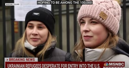 A still from a YouTube video showing two Ukrainian women seeking asylum in the U.S.