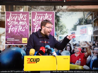 Vidal Aragon&eacute;s anuncia el rechazo de la CUP a la investidura de S&agrave;nchez.