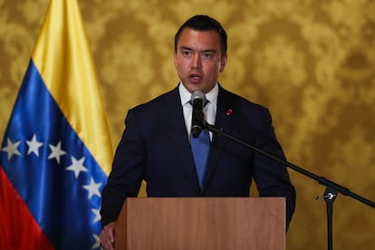 Daniel Noboa el 28 de enero en el Palacio de Gobierno en Quito (Ecuador).