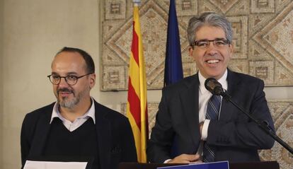 Carles Campuzano (izquierda), al lado de Francesc Homs