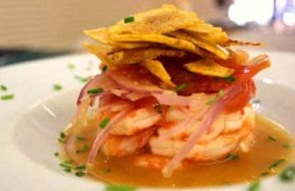 Cebiche de camarones de Paralelo Cero.