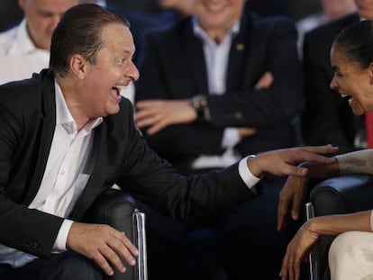 Eduardo Campos e Marina Silva em abril.