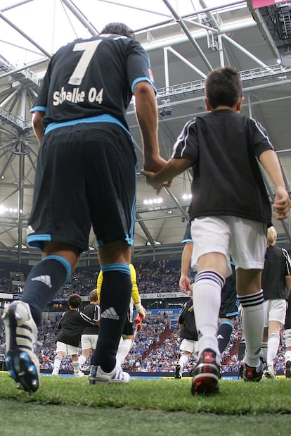 Raúl, el domingo pasado, antes del partido Schalke-Bayern.