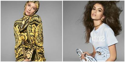 Christy Turlington y, a la derecha, Kaia Gerber, fotorgafiadas por Steven Meisel para la nueva campa&ntilde;a de Versace.