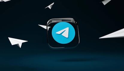 Logo de Telegram con fondo oscuro