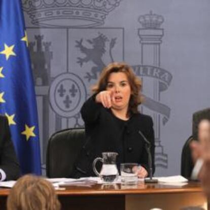 Cristóbal Montoro, Soraya Saénz de Santamaría y José Ignacio Wert