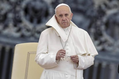 El Papa este domingo en la plaza de San Pedro.