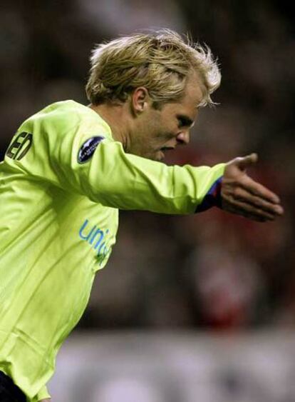 Gudjohnsen, en un momento del partido.