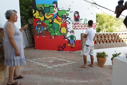 Uno de los murales pintados en los Encuentros de Arte de Genalguacil.