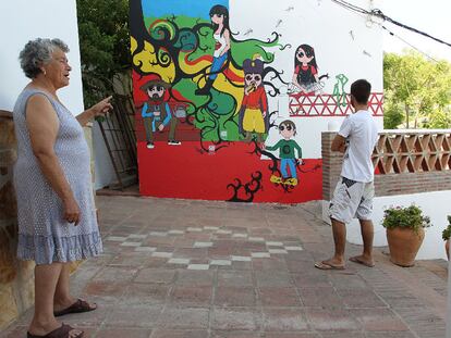 Uno de los murales pintados en los Encuentros de Arte de Genalguacil.