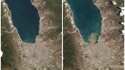 Combinación de imágenes satélite de la zona de Palau.