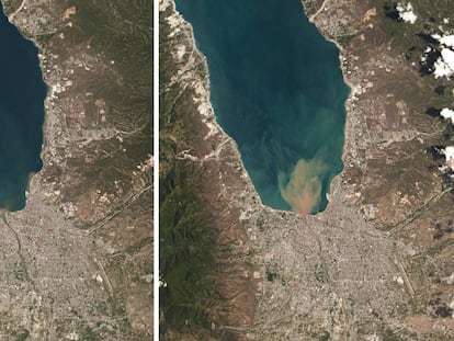 Combinación de imágenes satélite de la zona de Palau.