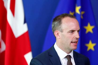 El ministro para el Brexit, Dominic Raab, en Bruselas.