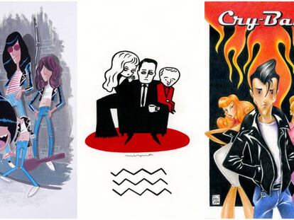 De izquierda a derecha, trabajos de: Roberto Arguelles, Midna Wada y Elysa Castro