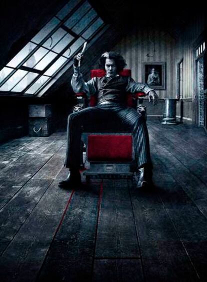 Johny Deep, en Sweenwy Todd, de Tim Burton, sobre el musical de Stephen Sondheim.