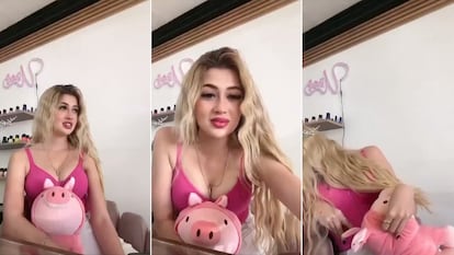 Capturas de la transmisión en vivo de la 'tiktoker' Valeria Márquez previo a su asesinato.
