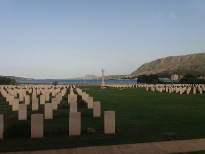 El cementerio militar de Suda Bay, donde está enterrado Pendlebury.