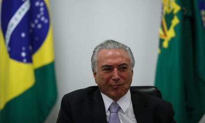 Temer em reuni&atilde;o no Pal&aacute;cio do Planalto.