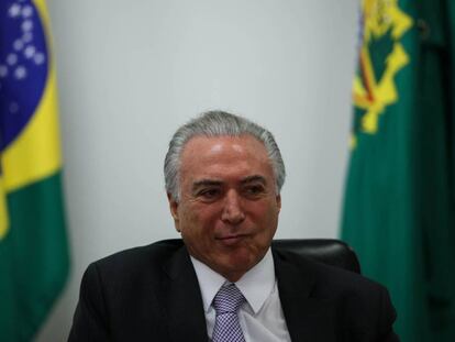 Temer em reuni&atilde;o no Pal&aacute;cio do Planalto.