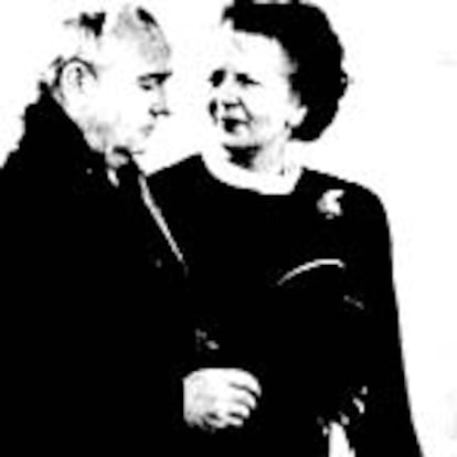 Gorbachov y Thatcher, durante su encuentro de ayer